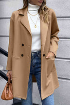 Lapel Collar Long Sleeve Blazer Trendsi