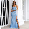 Kevlyn Backless Sequin Prom Evening Dress aclosy