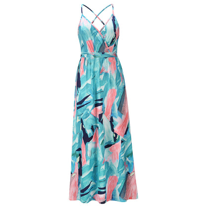 Women's Clothing Floral Suspender Beach Dress ACLOSY