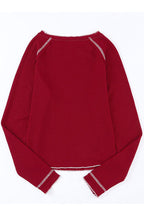 Christmas Tree Sequin Waffle Knit Long Sleeve Sweatshirt Trendsi