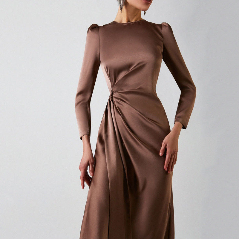 Elegant Slim Dress With Irregular Hips aclosy