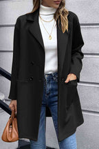Lapel Collar Long Sleeve Blazer Trendsi