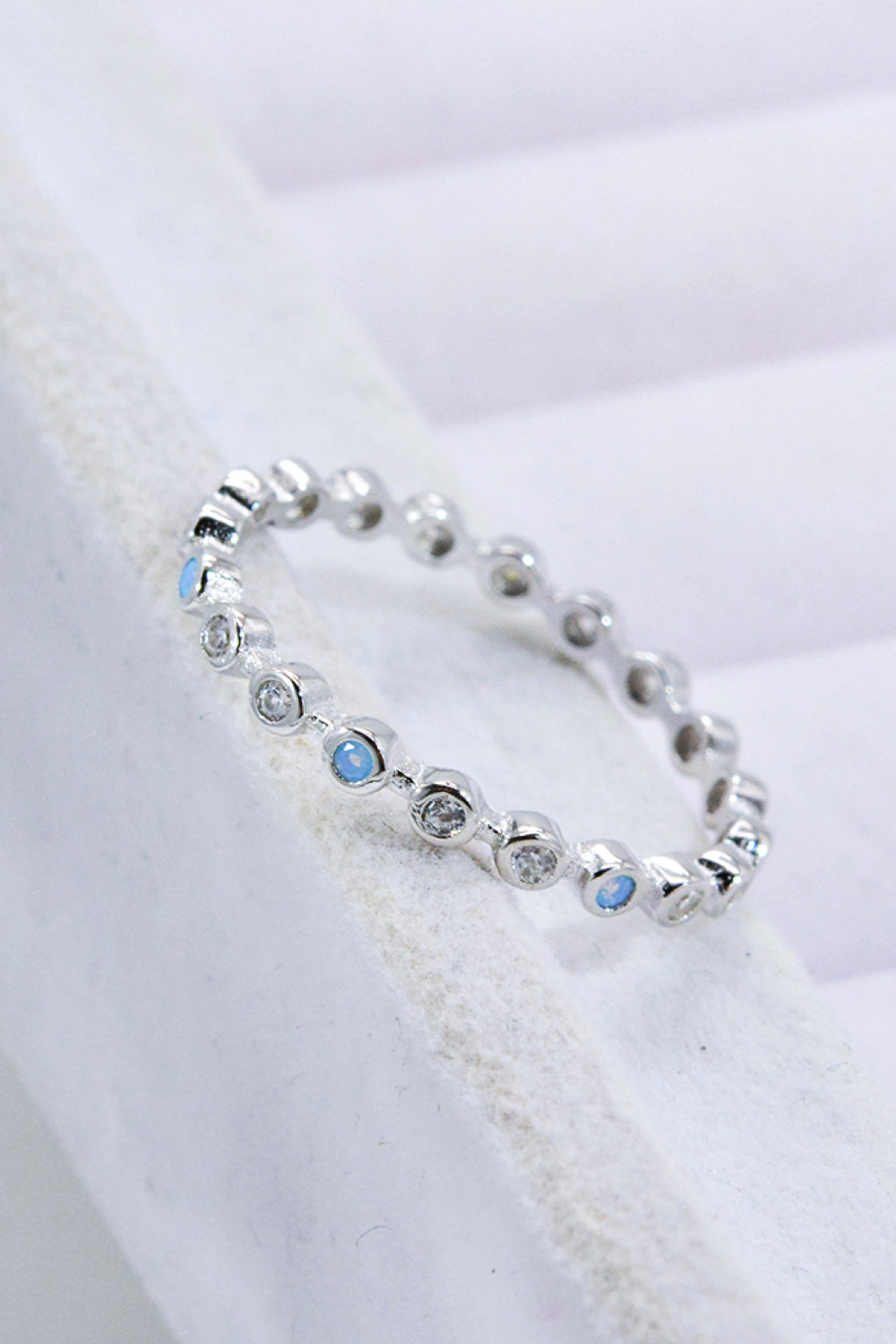 925 Sterling Silver Zircon and Natural Moonstone Ring Trendsi