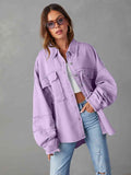 Dropped Shoulder Raw Hem Jacket Trendsi