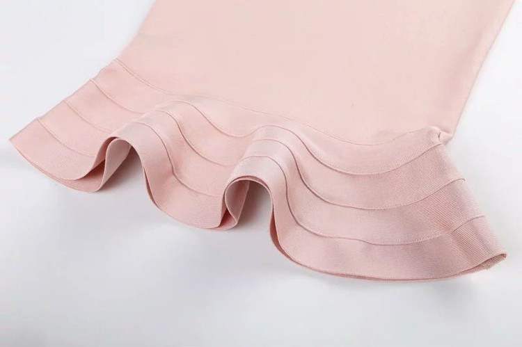 Ruffled retro fishtail bandage skirt tube top bag hip dress aclosy