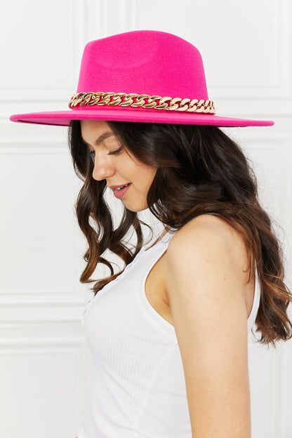 Fame Keep Your Promise Fedora Hat in Pink Trendsi