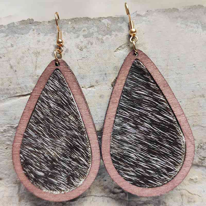 Teardrop Shape Wooden Dangle Earrings Trendsi