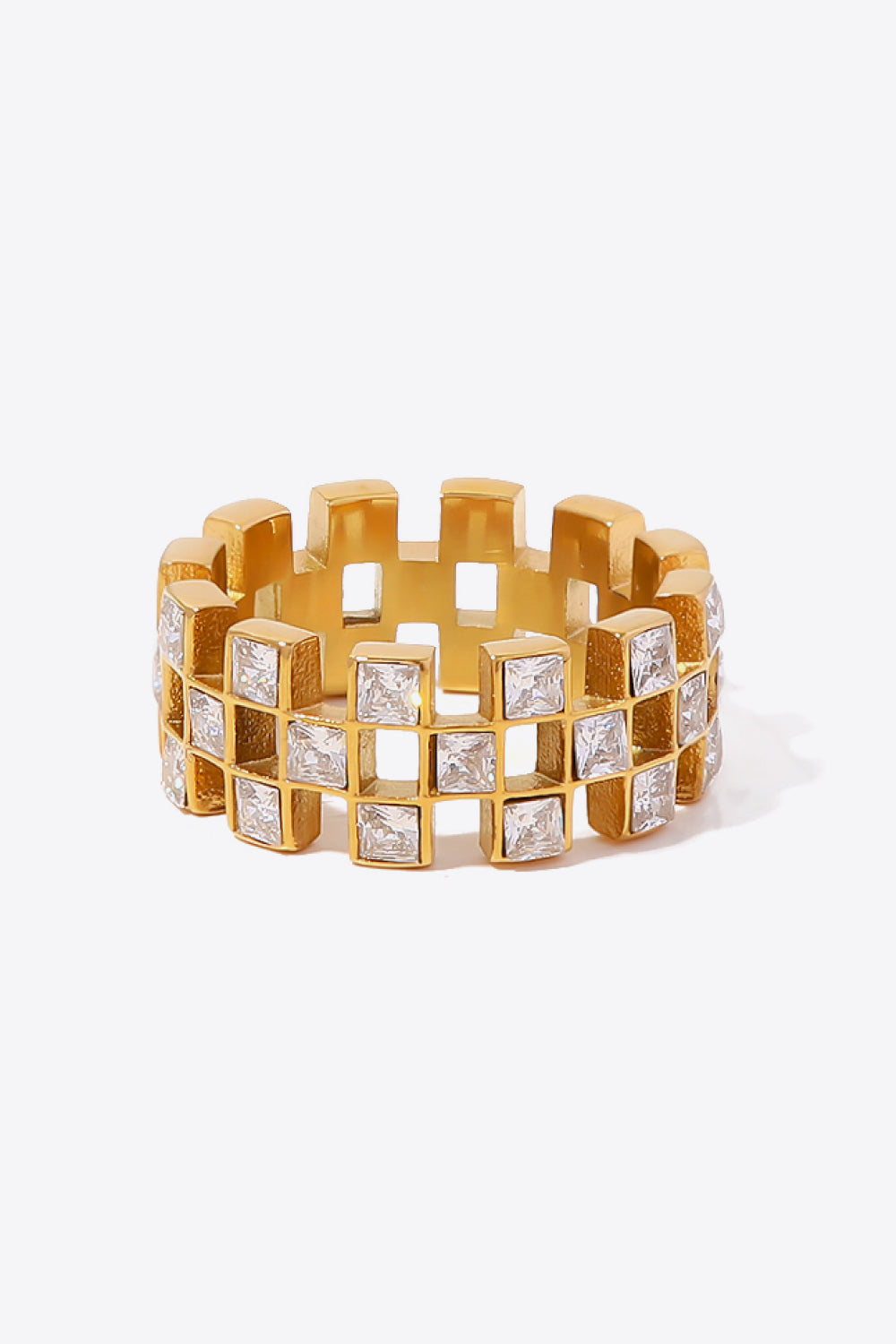 Contrast Stainless Steel 18K Gold-Plated Ring Trendsi