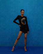 Asur Feather Mini Bandage Dress aclosy