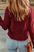 Christmas Tree Sequin Waffle Knit Long Sleeve Sweatshirt Trendsi