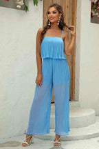 Spaghetti Strap Wide Leg Jumpsuit Trendsi