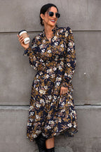 Floral Flounce Sleeve Tiered Dress Trendsi