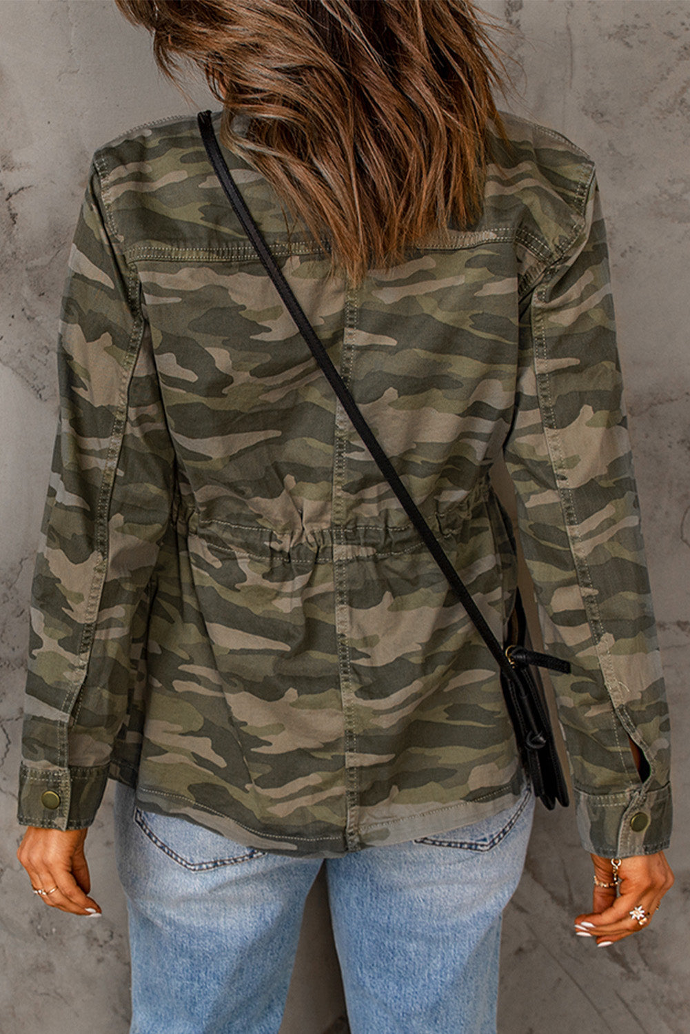 Camouflage Snap Down Jacket Trendsi