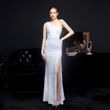 Heavy Craft Colorful Party Evening Dress Sexy Long Section Was Thin aclosy