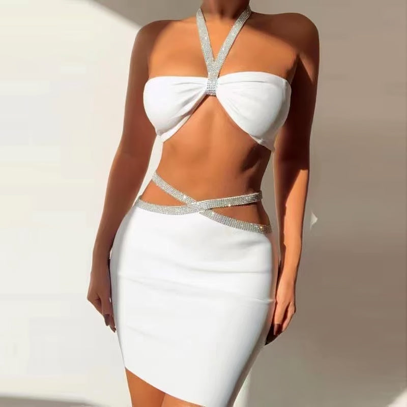 Glit Two-piece Fitted Bandage Skirt Dress aclosy