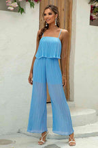 Spaghetti Strap Wide Leg Jumpsuit Trendsi