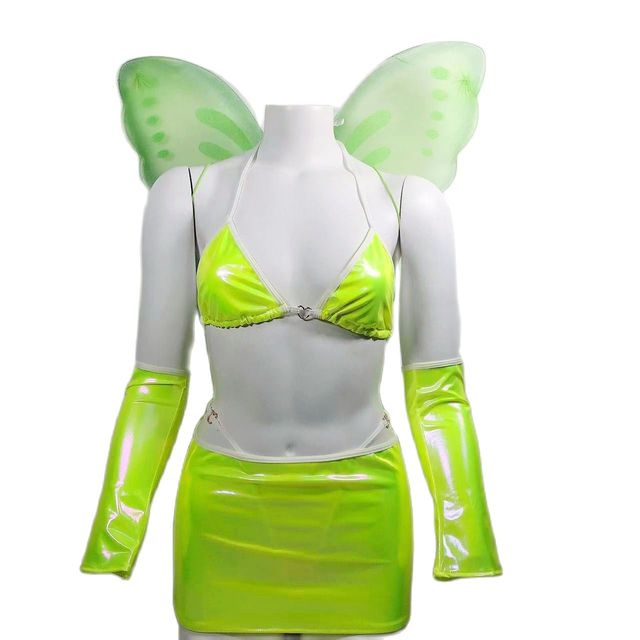 Cosplay Butterfly Women Sets Backless Bling Wing Bandage aclosy