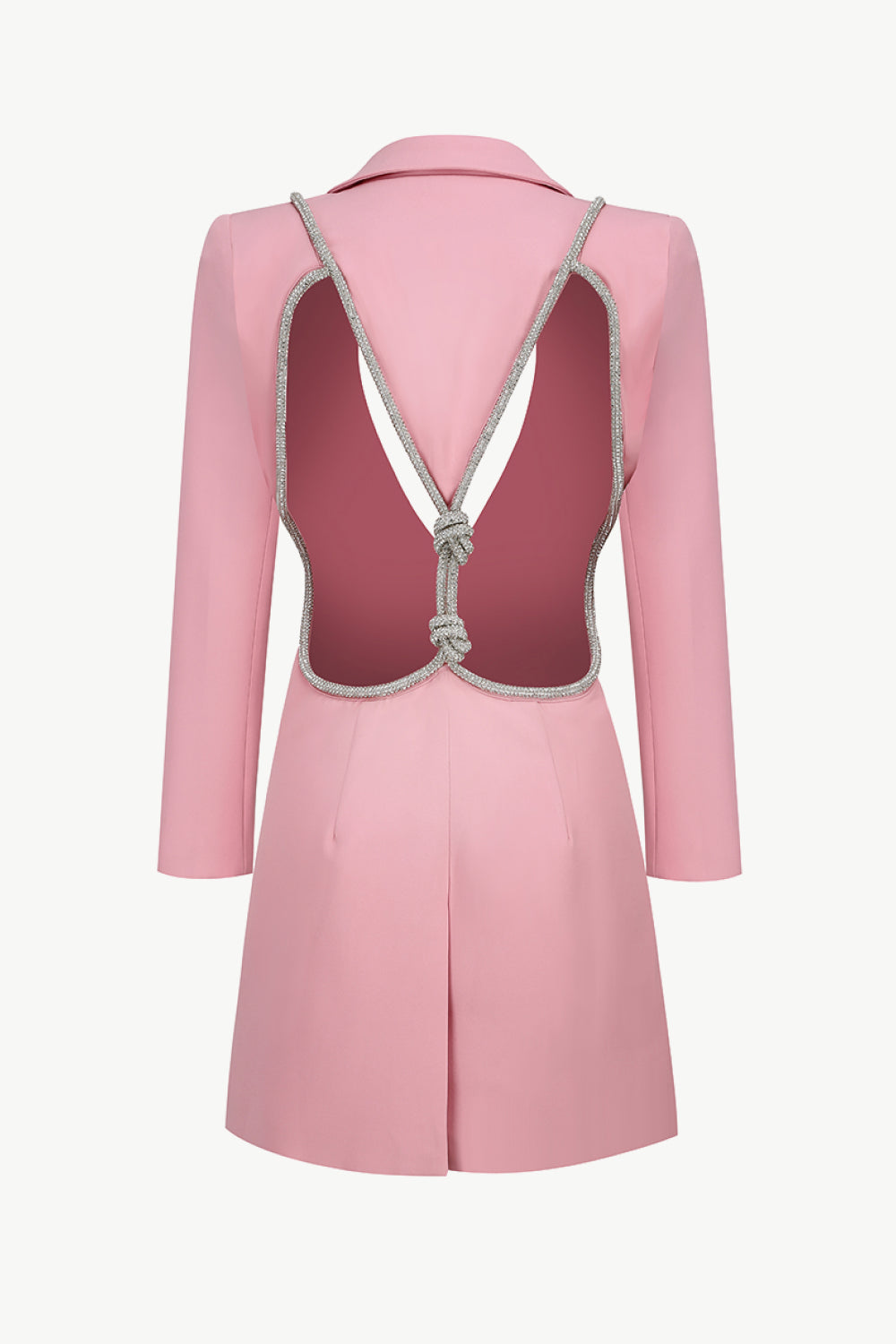 Open Back Slit Mini Blazer Dress Trendsi