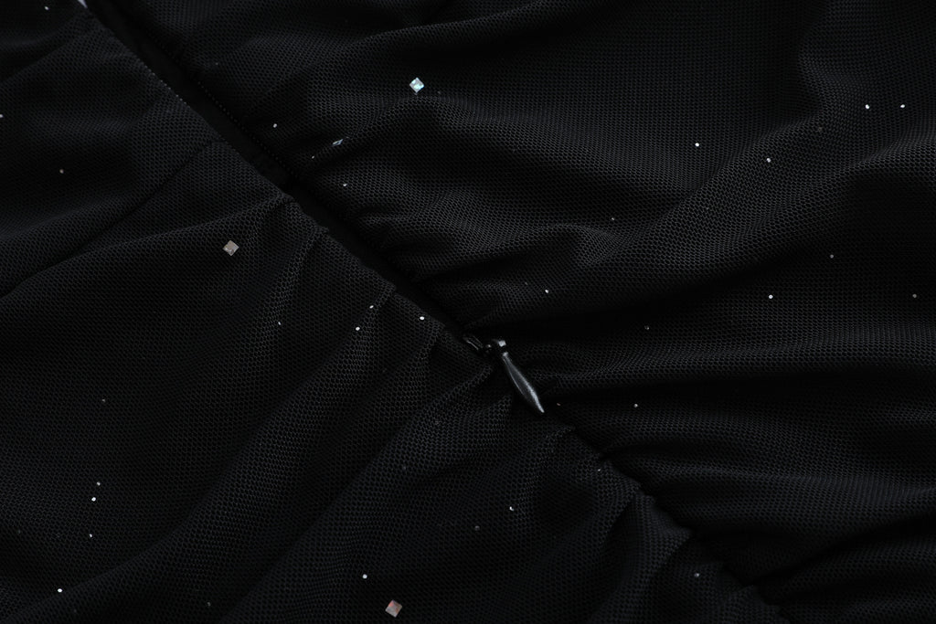 French Hepburn Long Sleeve Deep V Dress aclosy