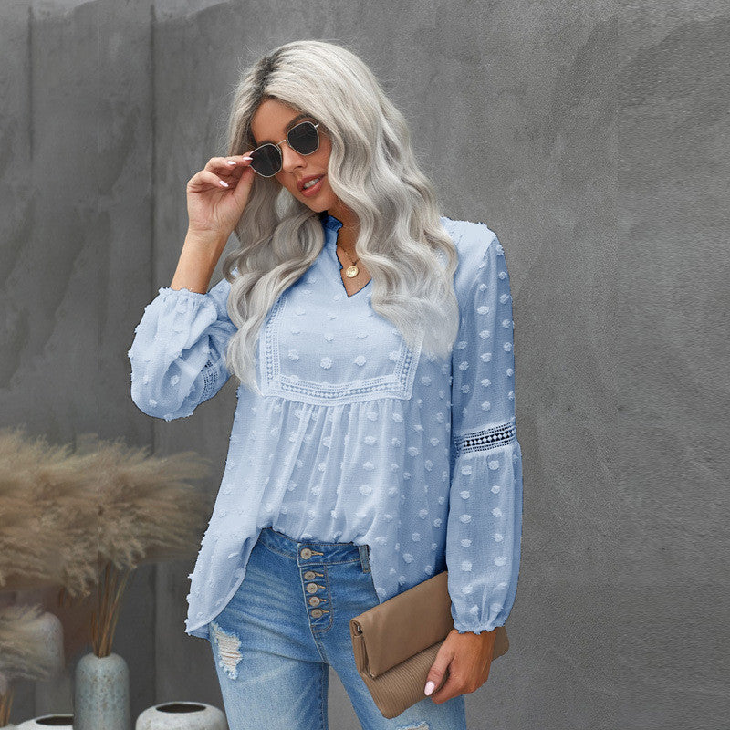 Lace Pullover V-neck Blouse New In