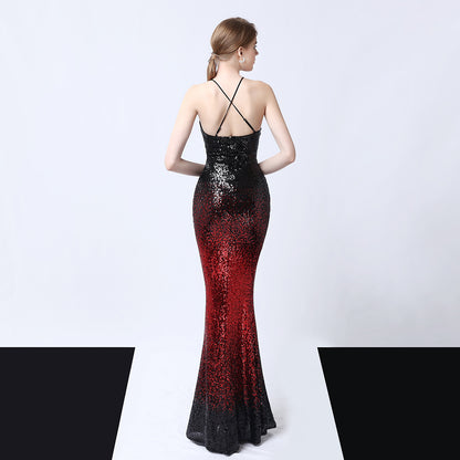 Sequined evening dress aclosy