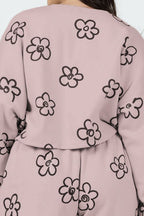 Floral Dropped Shoulder Sweatshirt and Shorts Set Trendsi