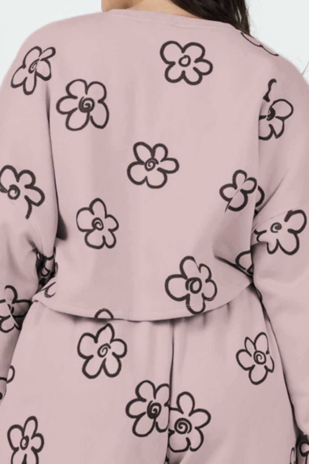 Floral Dropped Shoulder Sweatshirt and Shorts Set Trendsi