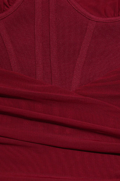 Cutout One-Shoulder Midi Bandage Dress Trendsi