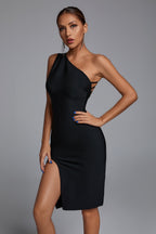 Weiva One Shoulder Cutout Back Dress aclosy