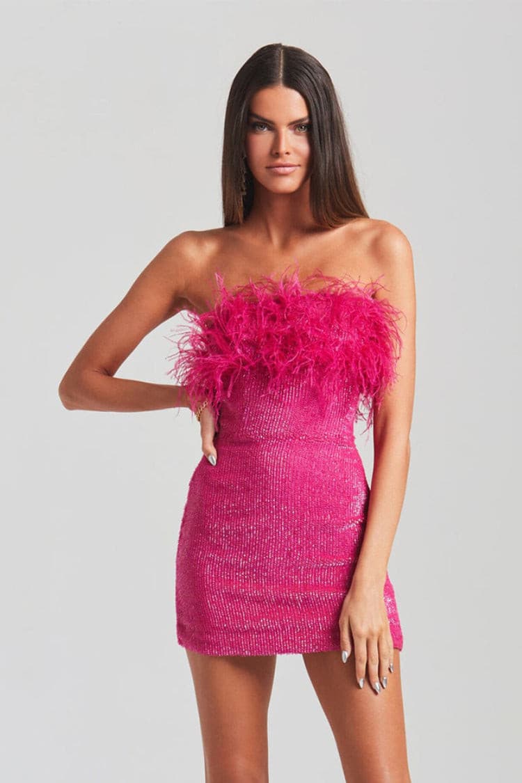 Airy Fashion Tassel Sheath Dress aclosy