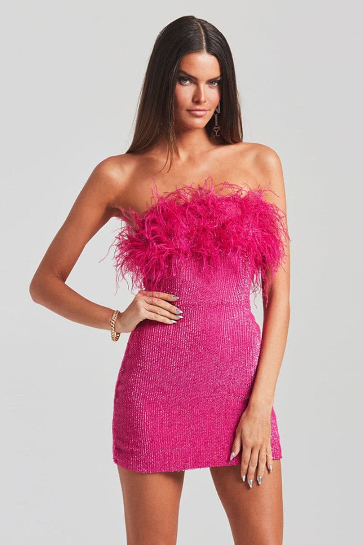 Airy Fashion Tassel Sheath Dress aclosy