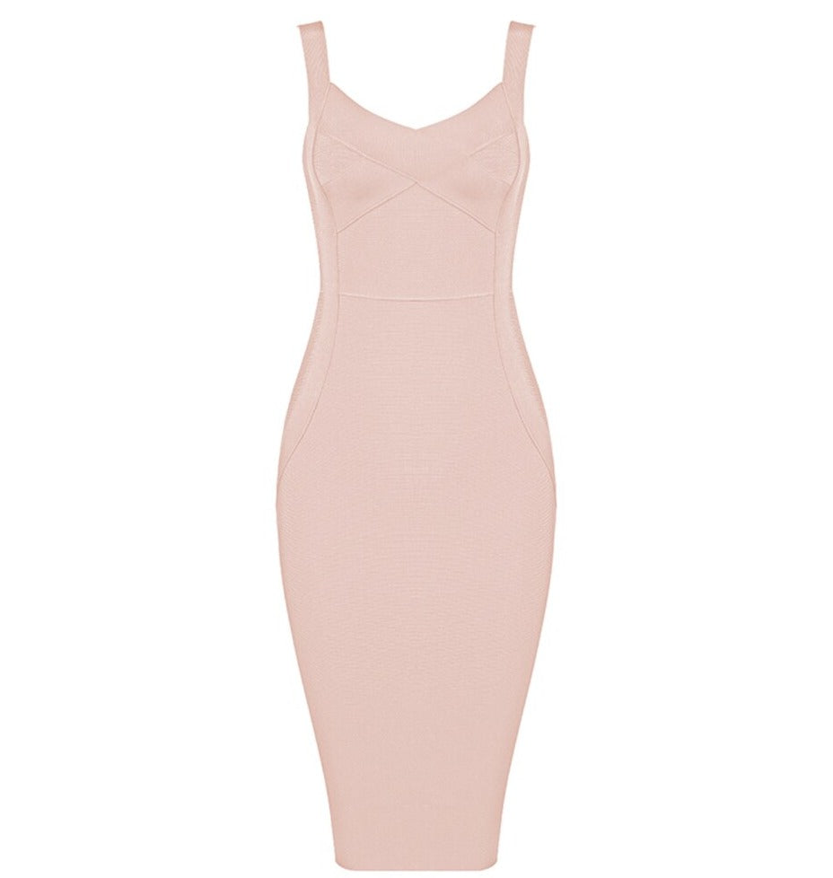 Monica Bandage Clavicle Dress aclosy
