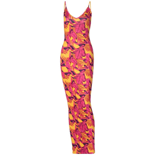 Summer Camouflage Print Sling Slim Low-cut Fashion Bag Hip Dress aclosy