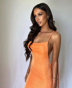 Lace Up Temperament Long Skirt With Neck Hanging Dress Aclosy