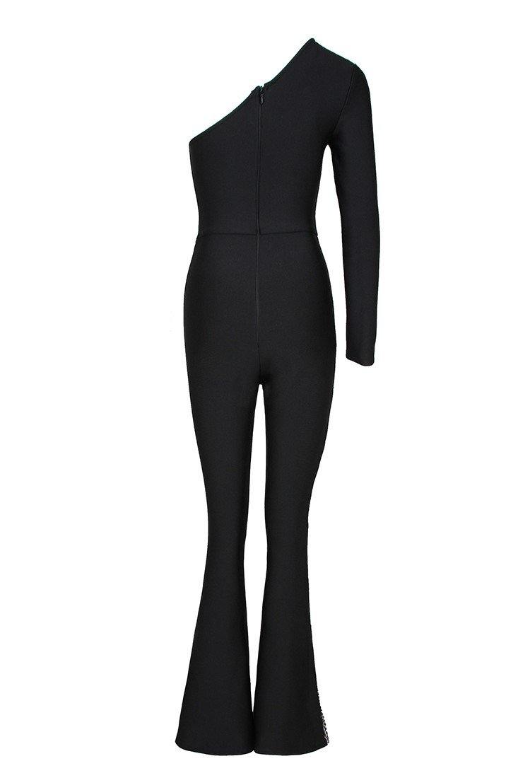 One-shoulder Diamond Jumpsuit aclosy