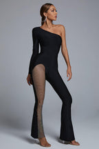 One-shoulder Diamond Jumpsuit aclosy