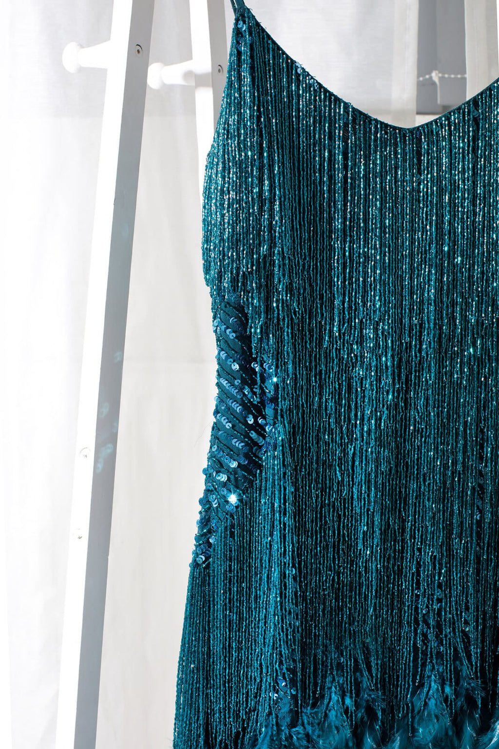 LOTTIE TEAL DRESS-WHITE aclosy