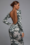 Leliya open-back printed Maxi Dress aclosy