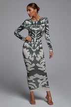 Leliya open-back printed Maxi Dress aclosy
