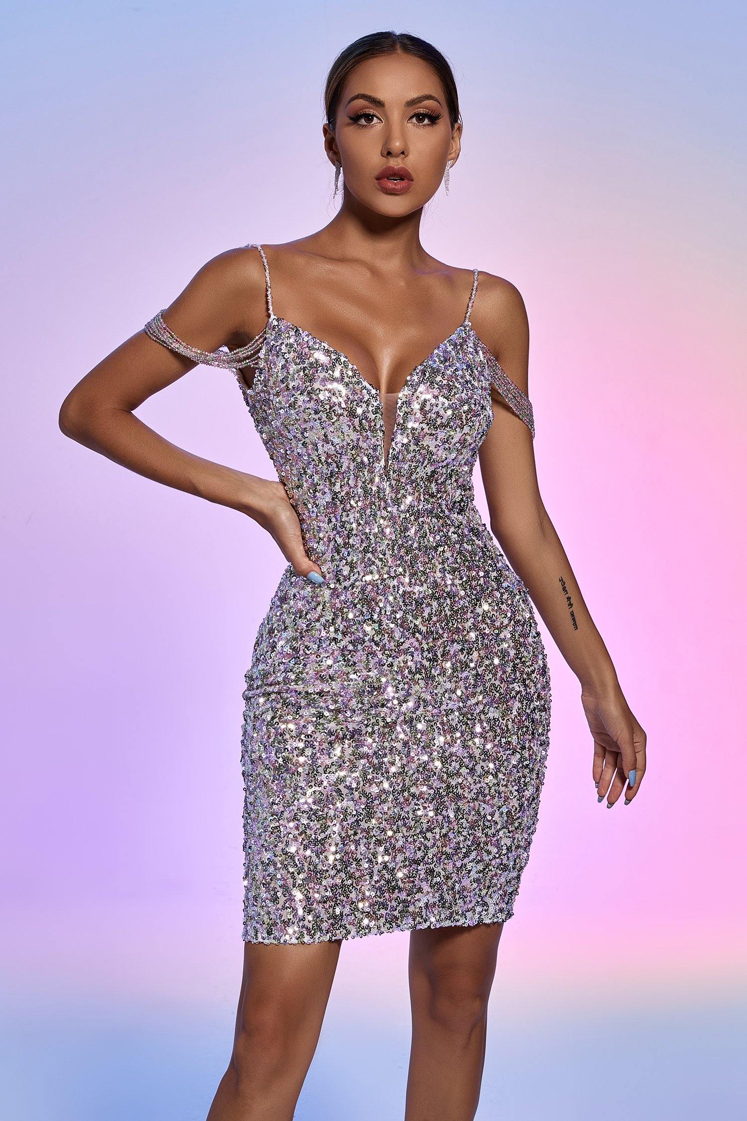 Alika Sequin Mini Dress aclosy