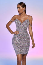 Alika Sequin Mini Dress aclosy