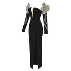 Sheia Off Shoulder Maxi Bandage Dress aclosy