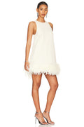 Layia Feather Half Turtleneck Sleeveless Dress Aclosy
