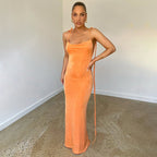 Lace Up Temperament Long Skirt With Neck Hanging Dress Aclosy