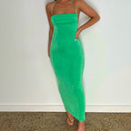 Lace Up Temperament Long Skirt With Neck Hanging Dress Aclosy