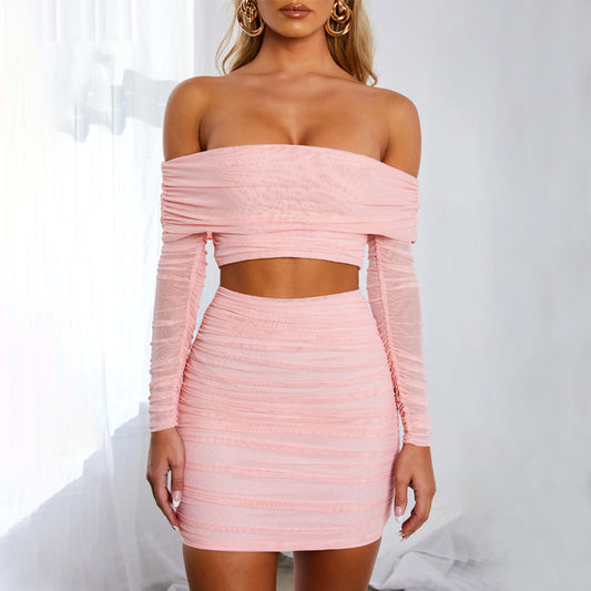 New Amazon Sexy Pleated One Shoulder Skirt Aclosy