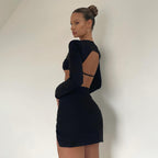 Long Sleeve Cutout T-Shirt Irregular Skirt Two Piece Set aclosy
