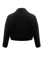 Plus Size Buttoned Lapel Collar Long Sleeve Blazer Trendsi
