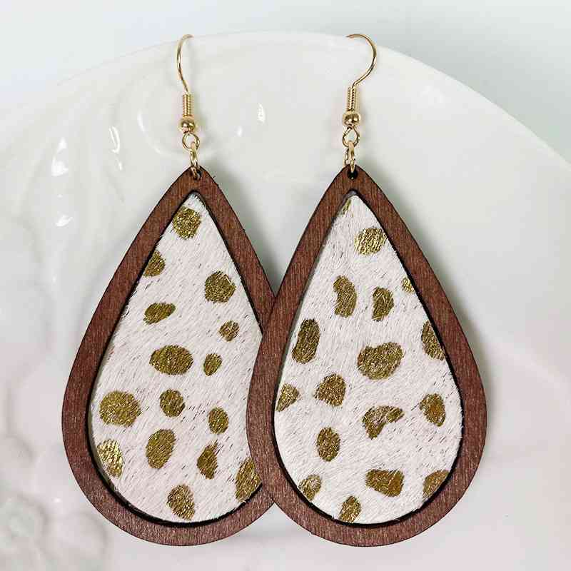 Teardrop Shape Wooden Dangle Earrings Trendsi