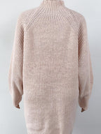 Mock Neck Dropped Shoulder Sweater Dress Trendsi